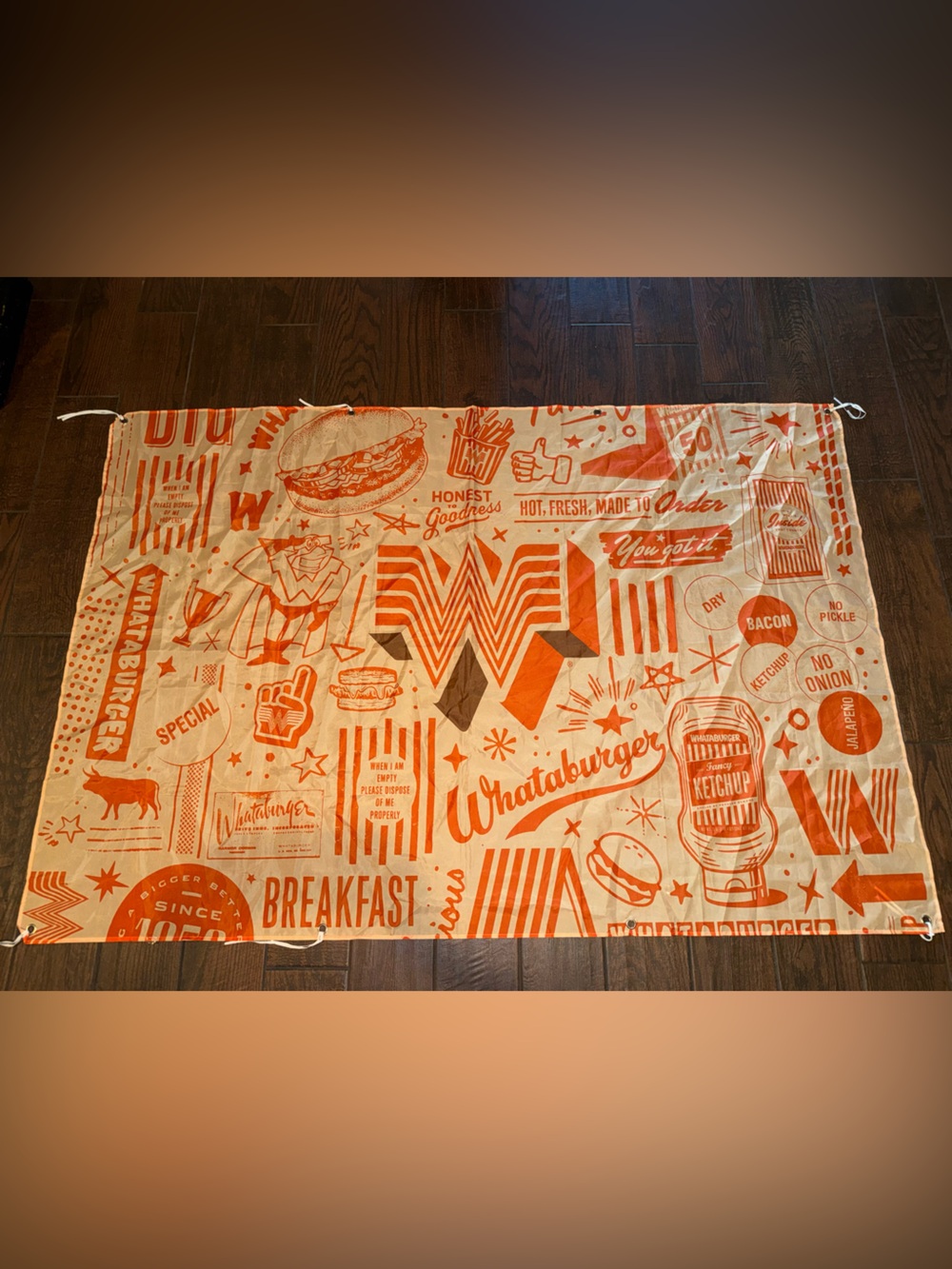 Whataburger Orange Graphic Throw Banner